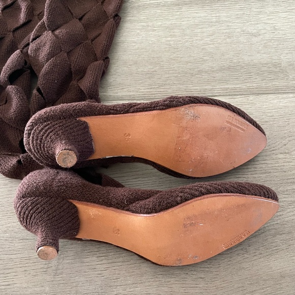 Isa Boulder Ssense Exclusive Brown Knit Argyle Thigh-high Boots - Picture 6 of 6